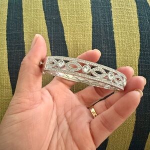 Art Deco Style Diamond Accent Bangle Bracelet